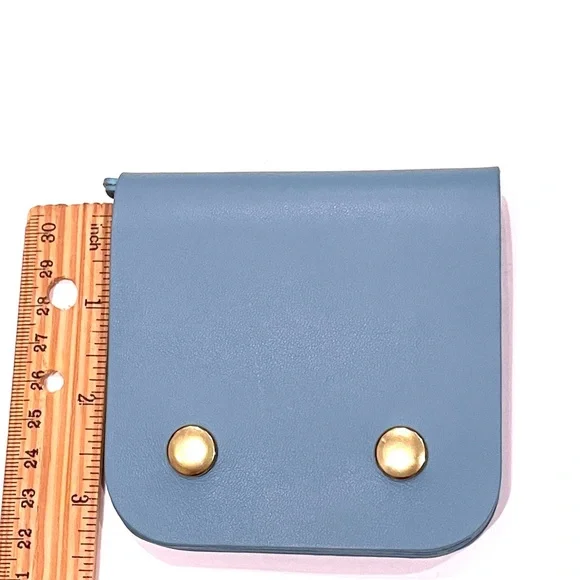 MINOR HISTORY Little Ledger Wallet Leather Blue NEW - Picture 8 of 8